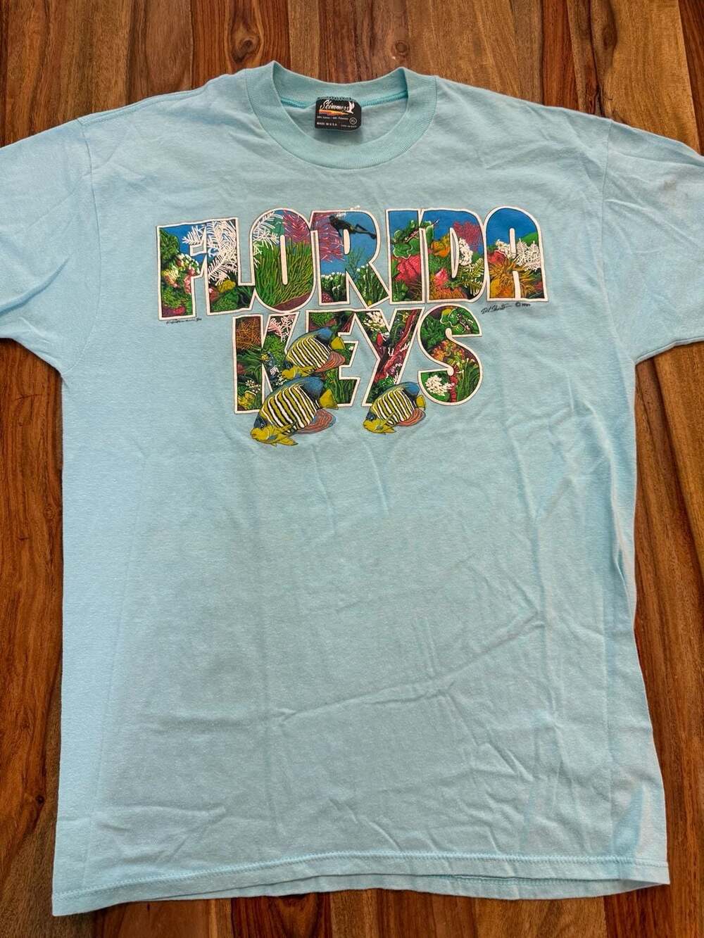 Vintage 1989 Skimmers Florida Keys Graphic Single Stitch T-Shirt